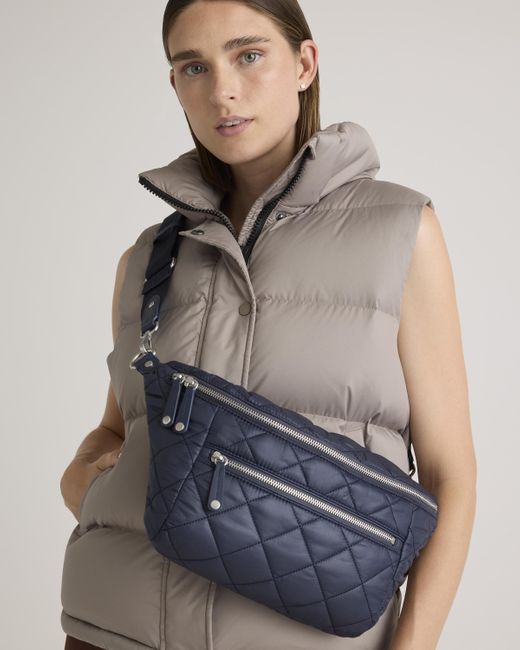 Quince Blue Transit Quilted Sling Bag, Nylon