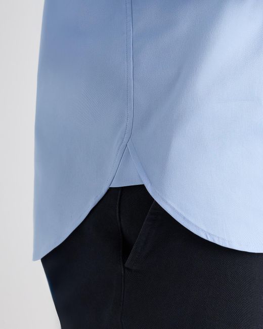 Quince Blue Stretch Twill Dress Shirt, Organic Cotton for men