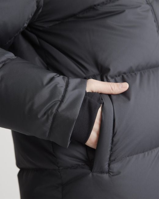 Quince Black Responsible Down Long Puffer Jacket, Recycled Polyester