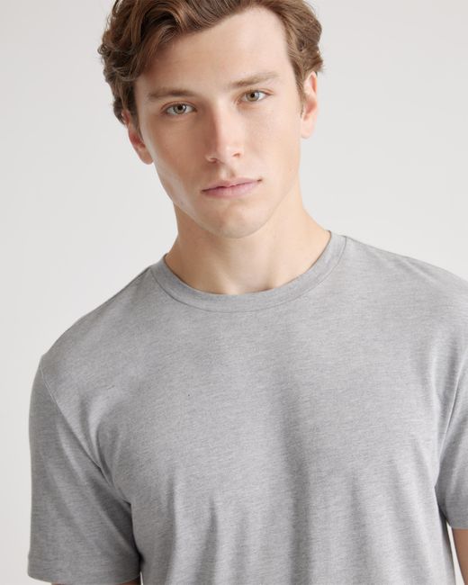 Quince Gray Cotton Modal Crew Neck Tee, Cotton/Modal for men
