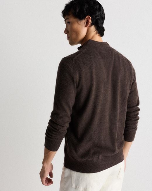 Quince Black Mongolian Cashmere Full Zip Sweater for men