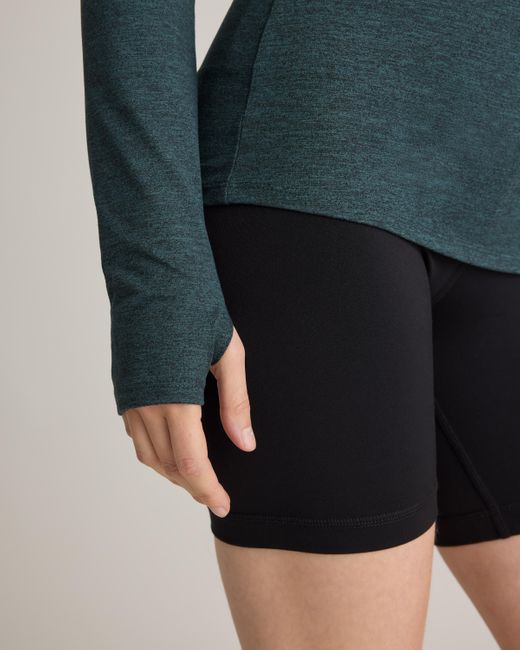 Quince Blue Ultra-Soft Fitted Long Sleeve Top, Polyester