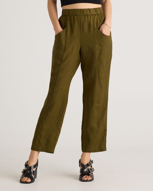 Quince Green 100% European Linen Tapered Ankle Pants