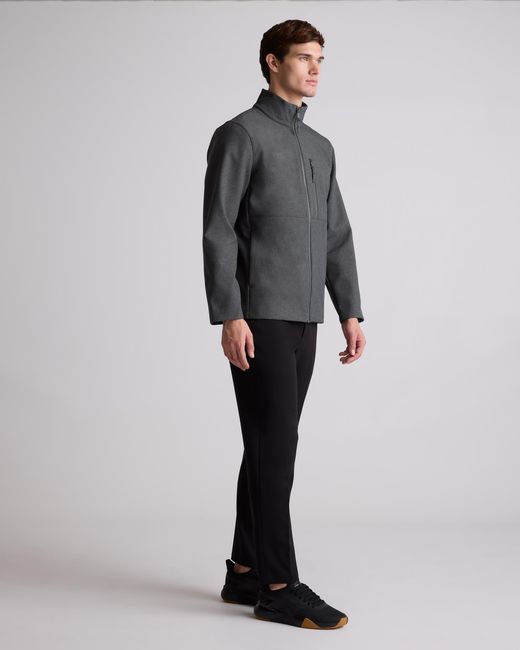 Quince Gray Softshell Fleece-Lined Full-Zip Jacket, Recycled Polyester for men