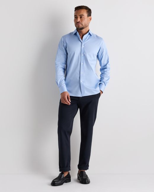 Quince Blue Stretch Twill Dress Shirt, Organic Cotton for men
