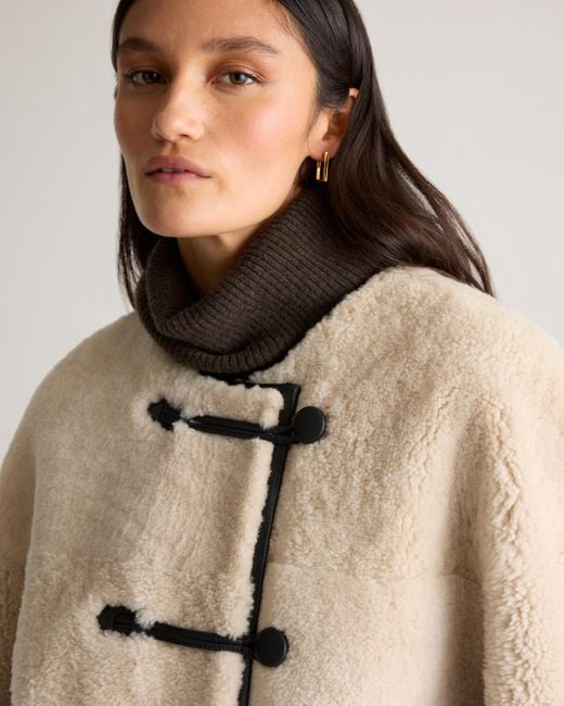 Quince Natural 100% Shearling Duffle Jacket, Leather