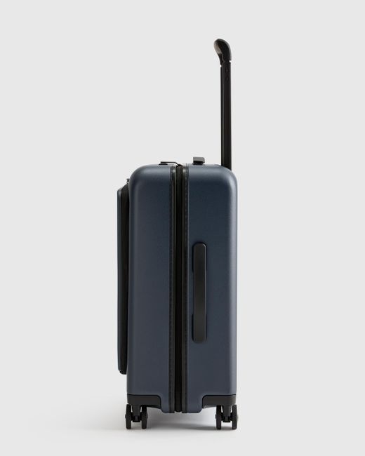 Quince Blue Front Pocket Carry-On Suitcase, Polycarbonte