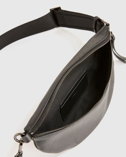 Quince Black Italian Pebbled Leather Sling Bag, Italian Leather