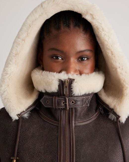Quince Gray 100% Shearling Cold Weather Bomber Jacket, Leather