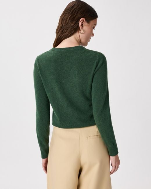 Quince Green Mongolian Cashmere Crewneck Sweater