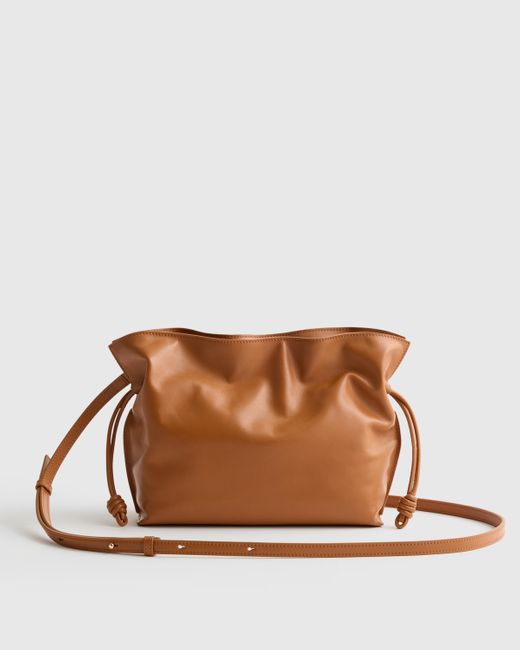 Quince Brown Italian Leather Drawstring Pouch Crossbody