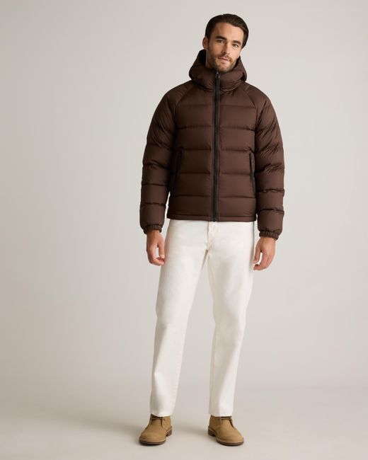 Quince Brown Responsible Down Puffer Jacket With Hood, Recycled Polyester for men