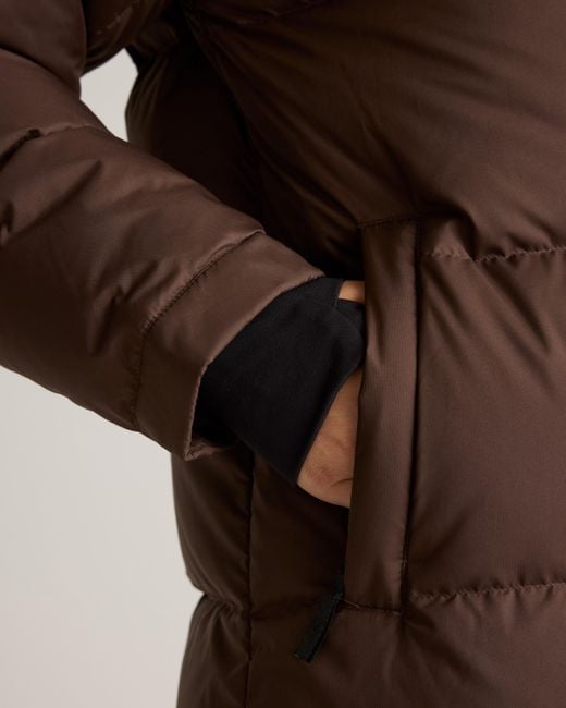 Quince Brown Responsible Down Long Puffer Jacket, Recycled Polyester
