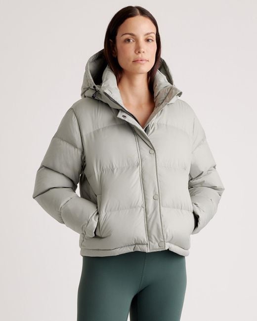 Quince Gray Responsible Down Cropped Puffer Jacket, Recycled Polyester