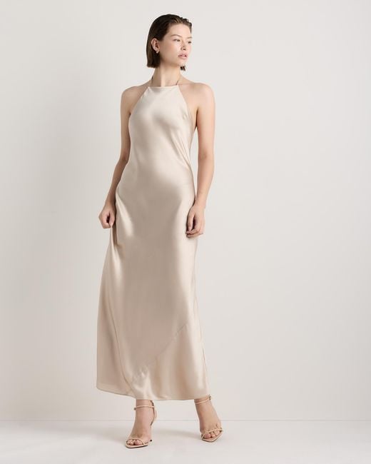 Quince Halter Maxi Dress, Silk in Natural | Lyst Quince Halter Maxi Dress, Silk in Natural | Lyst