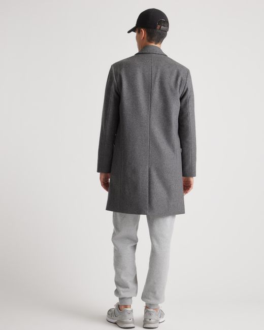 Quince Gray Italian Wool Overcoat, Wool/Nylon for men