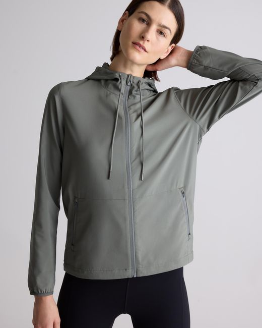 Quince Gray Micro Ripstop Packable Hike Jacket, Polyester