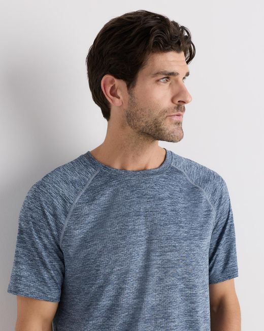 Quince Blue Mesh Performance Training Tee, Recycled Polyester for men