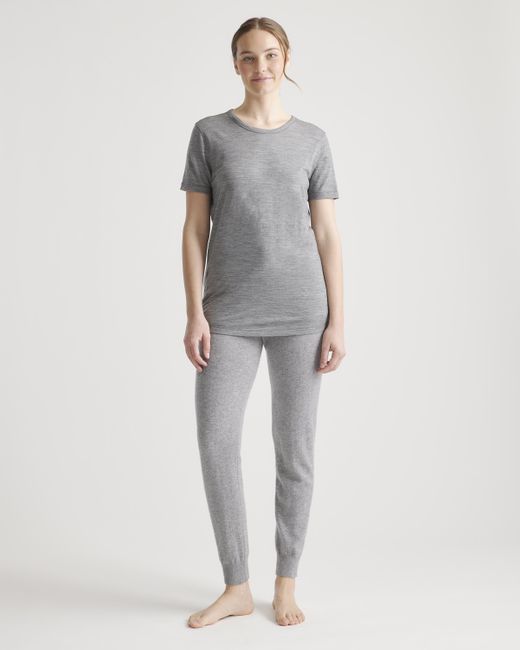 Quince Gray 100% Merino Wool All-Season Base Layer Tee, Merino/Cotton