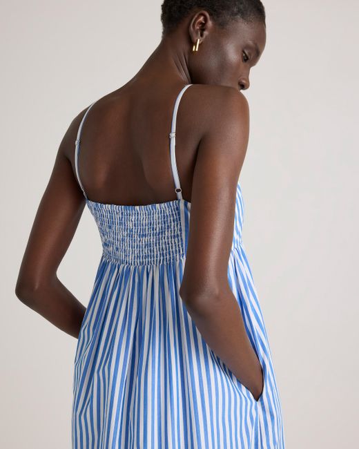 Quince Blue Sleeveless Maxi Dress, Organic Cotton