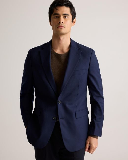 Quince Blue Stretch Wool Blazer for men