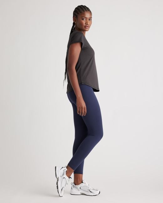 Quince Black Flowknit Breeze Tee, 100% Polyester