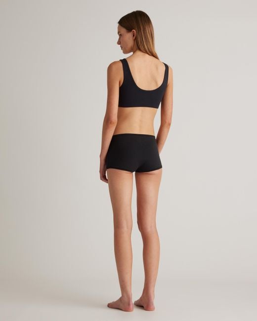 Quince Black Boyshort, Organic Cotton