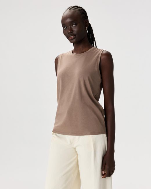 Quince Natural Cotton Modal Muscle Tank Top, Cotton/Modal