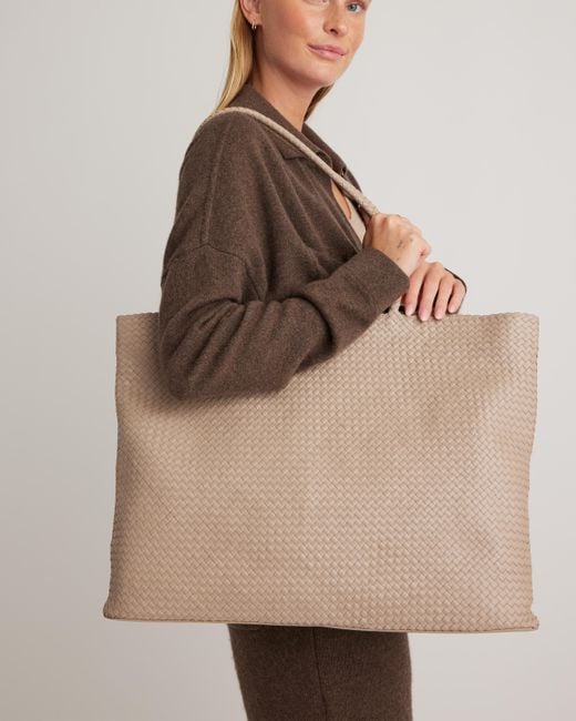 Quince Natural Italian Leather Handwoven Tote