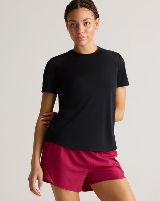 Quince Black Essential Run Tee, Nylon/Spandex