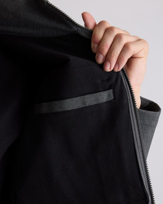 Quince Gray Softshell Fleece-Lined Full-Zip Jacket, Recycled Polyester for men