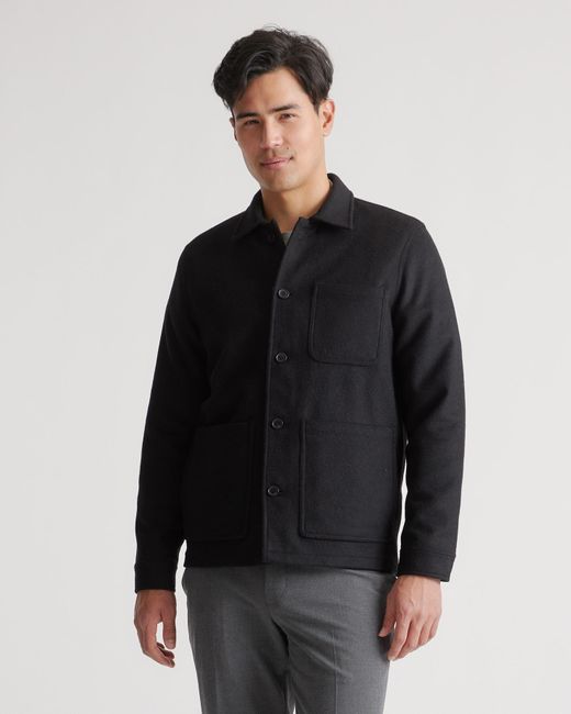 Quince Black Italian Wool Chore Jacket, Wool/Nylon for men