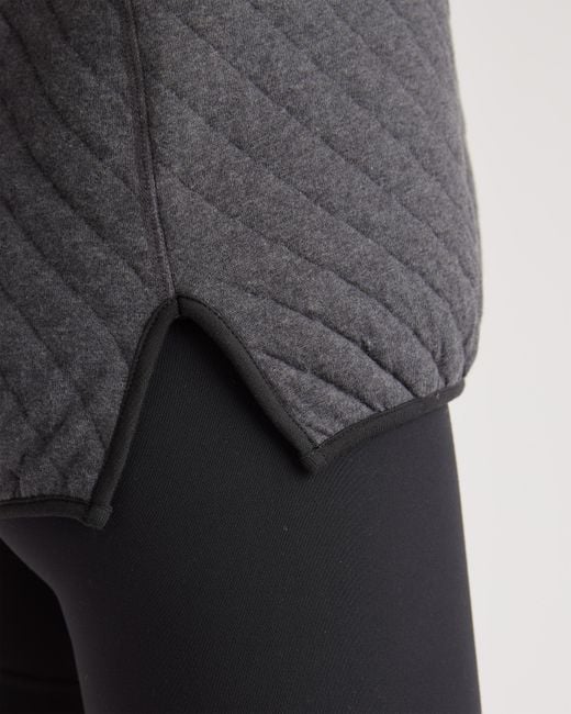 Quince Gray Reversible Quilted Pullover, Organic Cotton