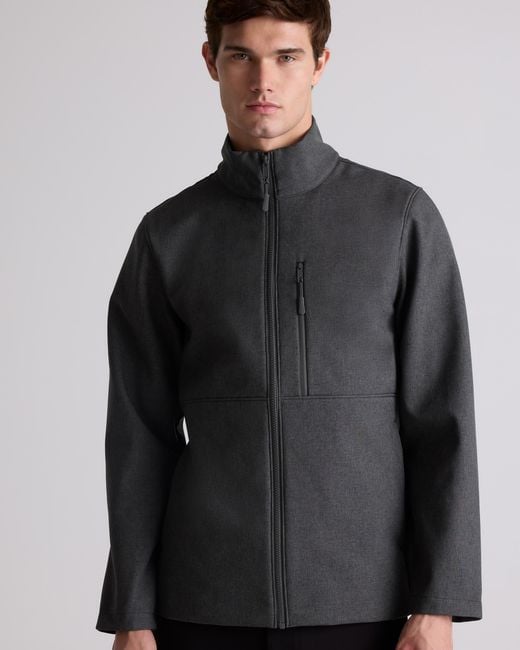 Quince Gray Softshell Fleece-Lined Full-Zip Jacket, Recycled Polyester for men