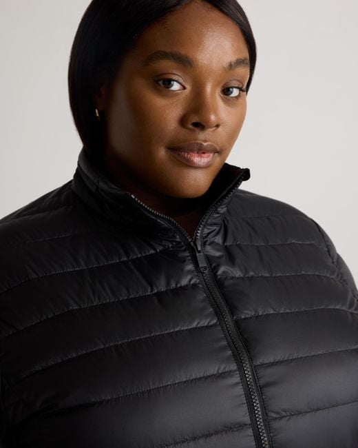 Quince Black Lightweight Down Packable Puffer Jacket, Recycled Polyester