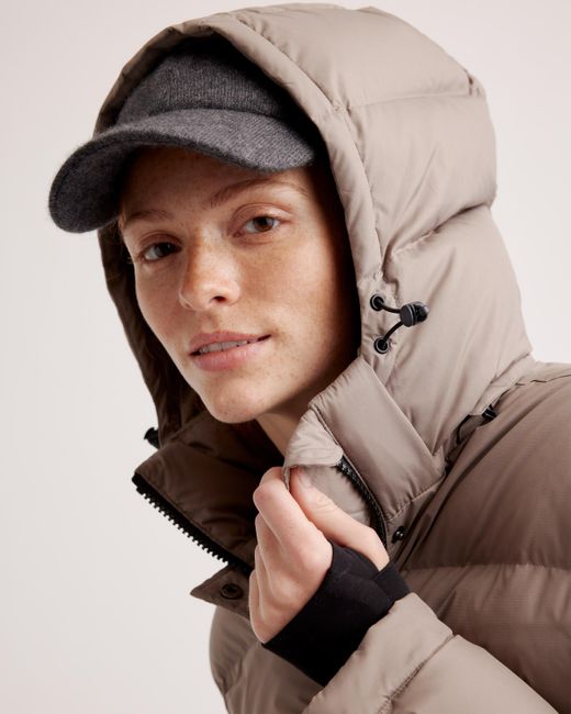 Quince Brown Responsible Down Cropped Puffer Jacket, Recycled Polyester