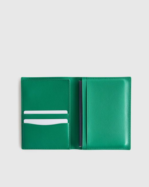 Quince Green Nappa Leather Rfid Blocking Passport Holder