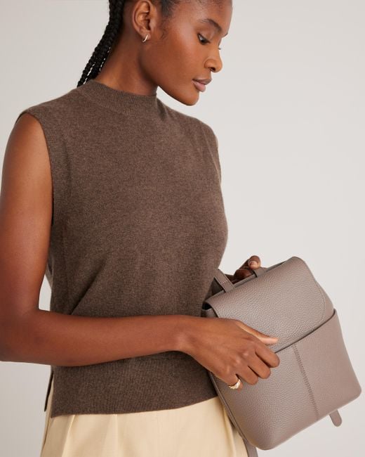 Quince Brown Italian Leather Small Backpack