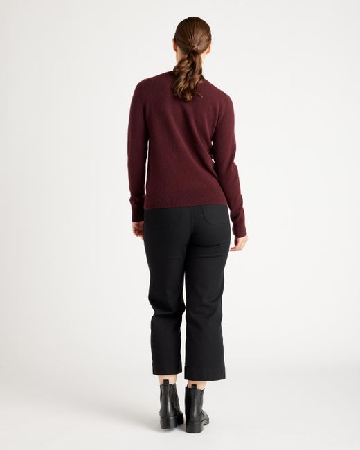 Quince Red Mongolian Cashmere V-Neck Sweater