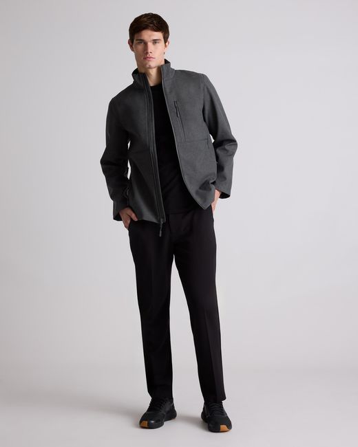 Quince Gray Softshell Fleece-Lined Full-Zip Jacket, Recycled Polyester for men