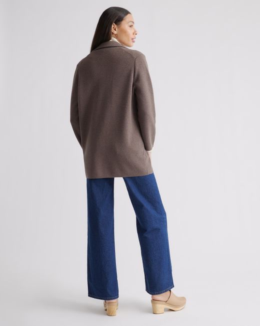 Quince Brown Knit Blazer, Organic Cotton