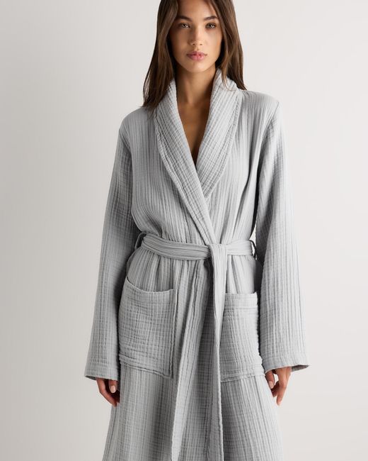 Lay Red Robe Quince Soft Layered Turkish Cotton Robe in Gray | Lyst