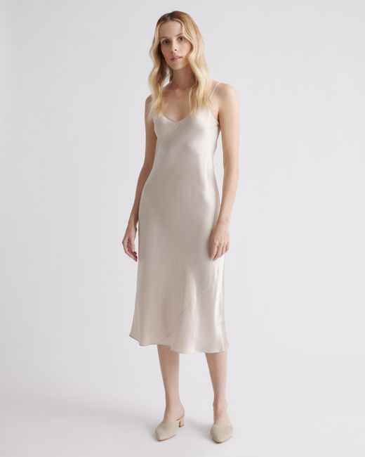 Quince 100 Washable Silk Slip Dress in Natural Lyst