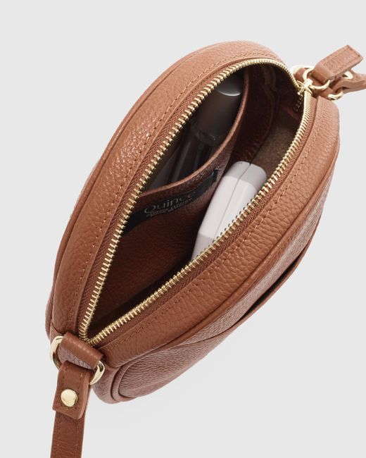 Quince Italian Leather Circle Crossbody Bag in Brown Lyst