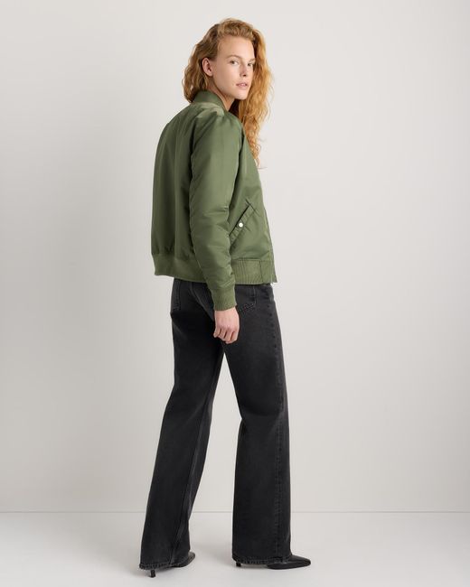 Quince Green Flight Nylon Bomber Jacket