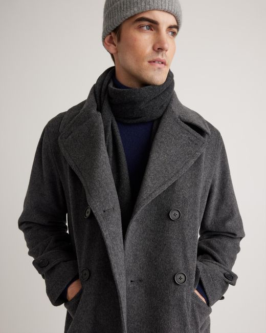 Quince Gray Italian Wool Peacoat, Wool/Nylon for men