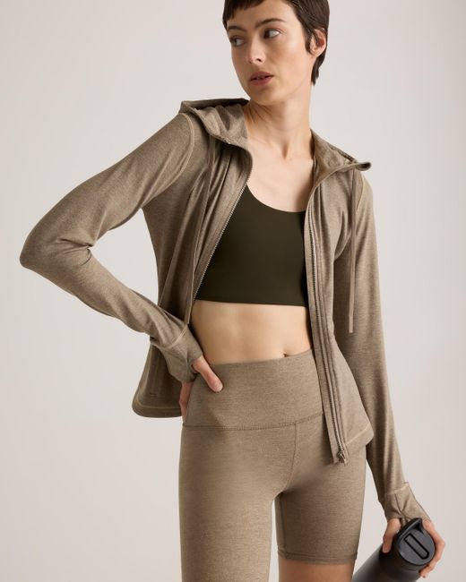 Quince Natural Ultra-Soft Slim Fit Hooded Jacket, Polyester