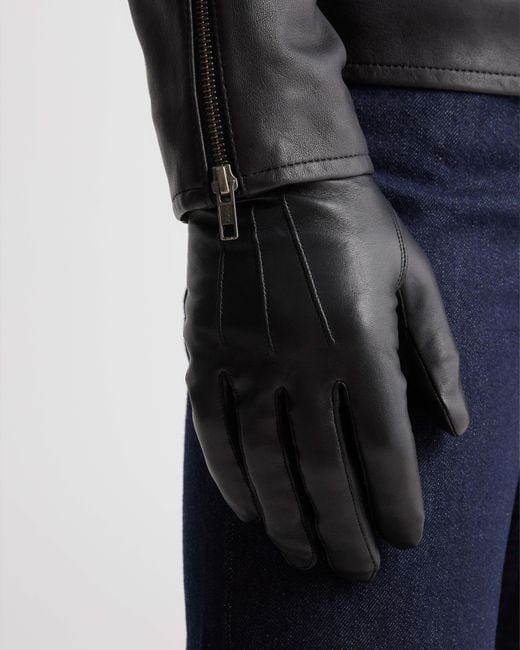 Quince Cashmere Lined Leather Gloves in Black for Men Lyst