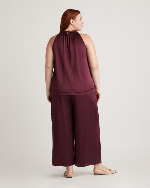 Quince Red Halter Top, Silk
