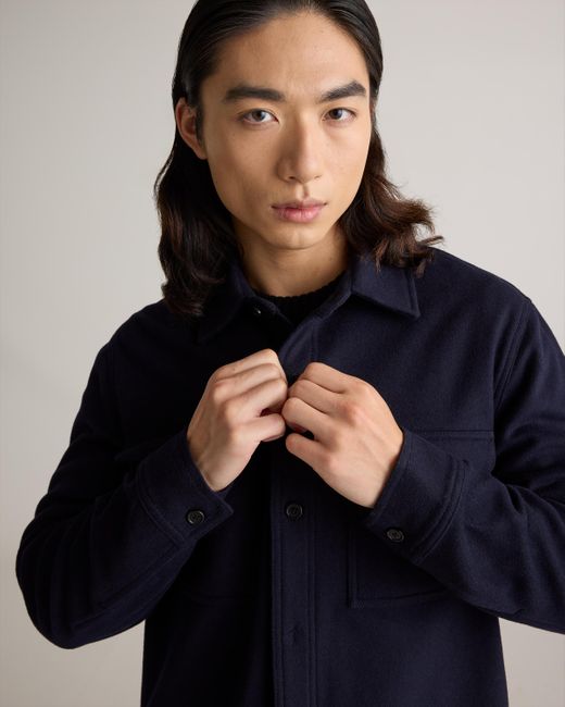 Quince Blue Italian Wool Overshirt, Wool/Nylon for men